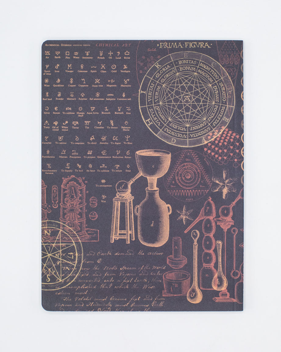 An Alchemy Softcover Notebook - Dot Grid with illustrations on it by Cognitive Surplus.