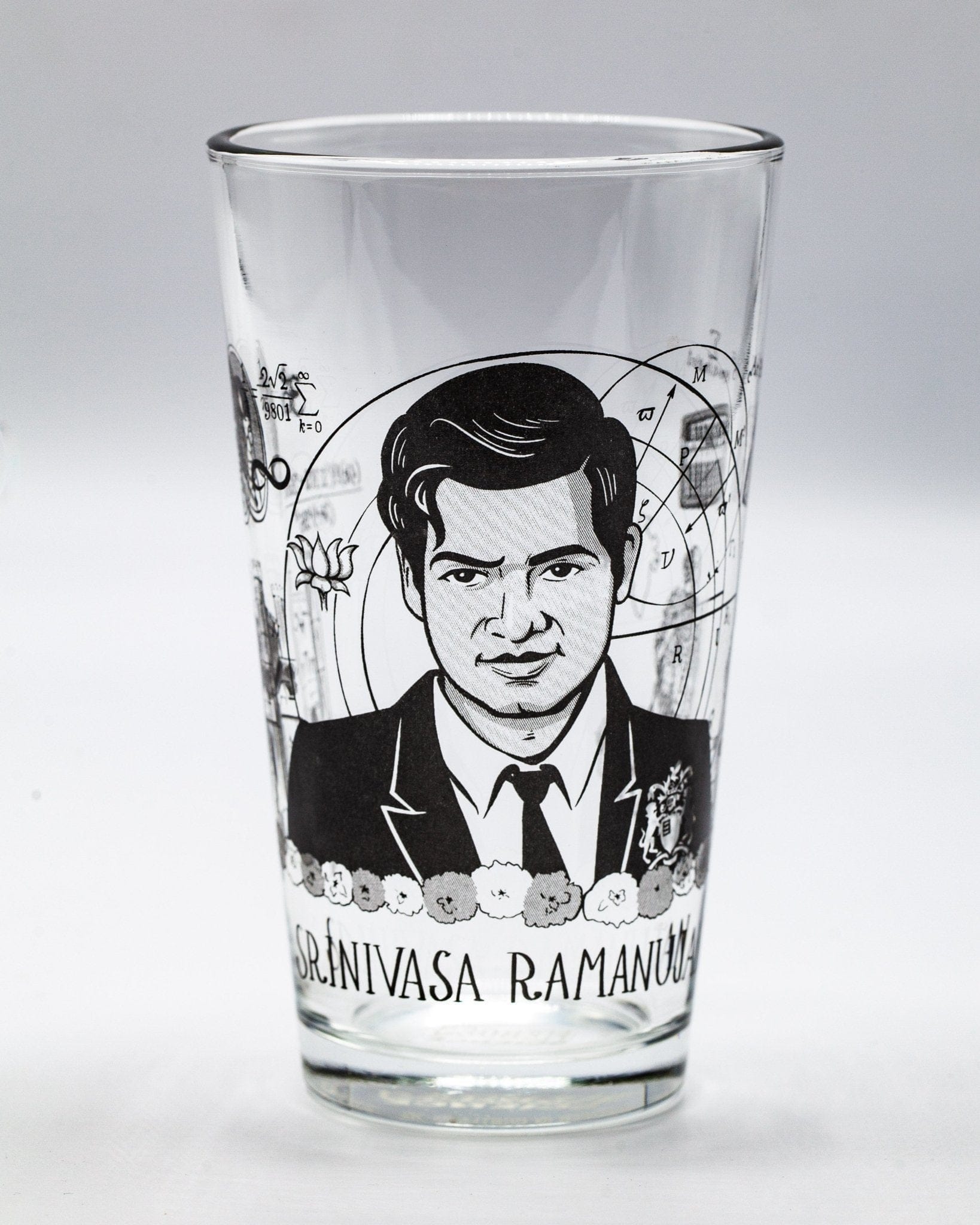 Srinivasa Ramanujan Pint Glass Cognitive Surplus