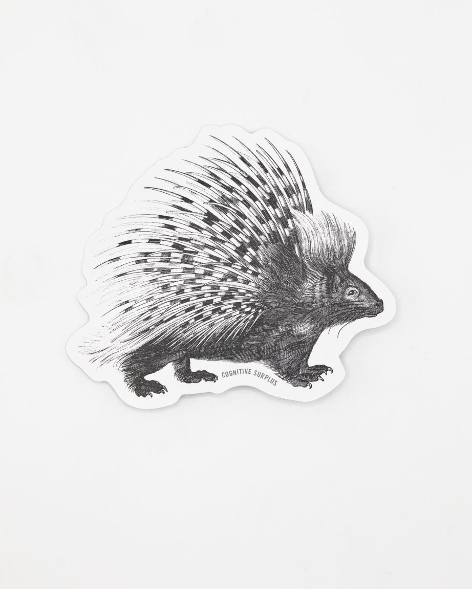Porcupine art black and white t-shirt - TenStickers