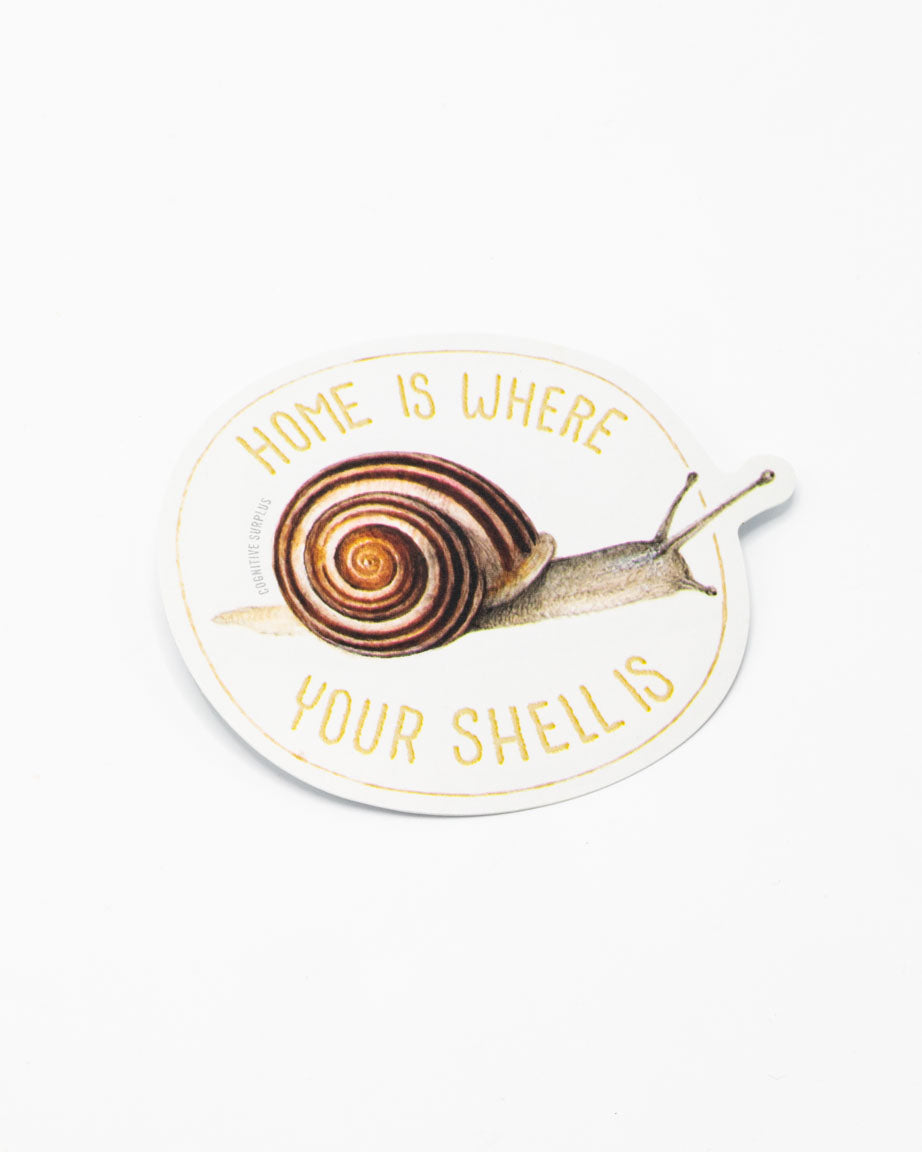 Home is where your shell is Cognitive Surplus sticker.