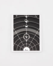 A black and white Solar System Sticker with an image of a starry sky by Cognitive Surplus.