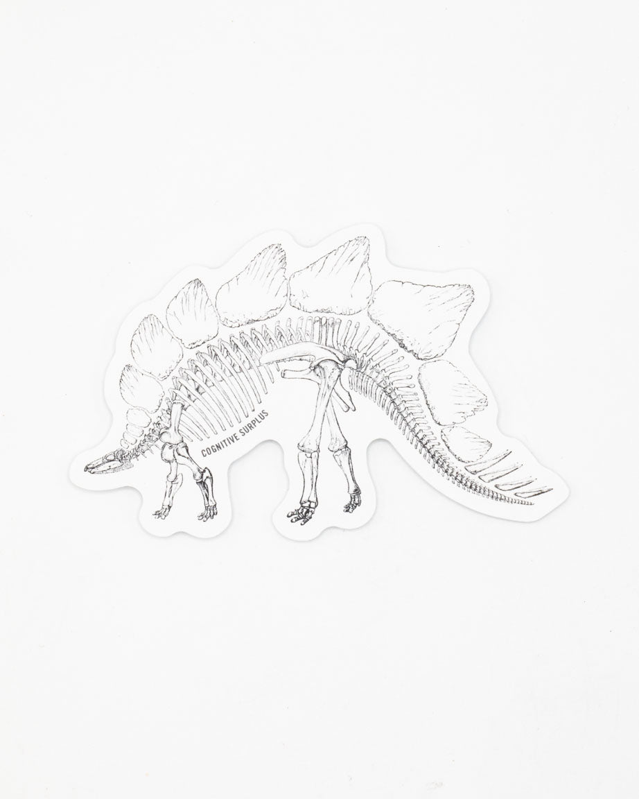 A Cognitive Surplus Stegosaurus Skeleton Sticker.