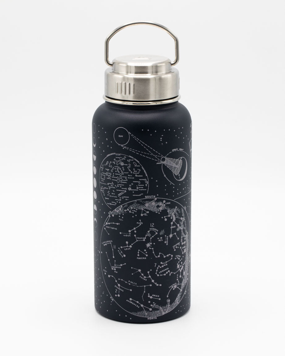 A Astronomy 32 oz Steel Bottle with a space design on it by Cognitive Surplus.