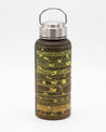 A Core Sample 32 oz Steel Bottle by Cognitive Surplus with a gold and brown design.
