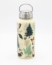 A Woodland Forest 32 oz Steel Bottle with a forest design on it by Cognitive Surplus.