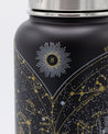 A black and gold Star Chart 32 oz Steel Bottle with constellations on it from Cognitive Surplus.