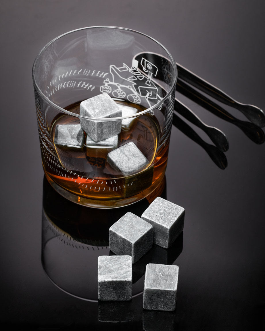 Whiskey Glass Set Stones Rocks Gift with 8 Stainless Steel Ice Cubes 9 oz
