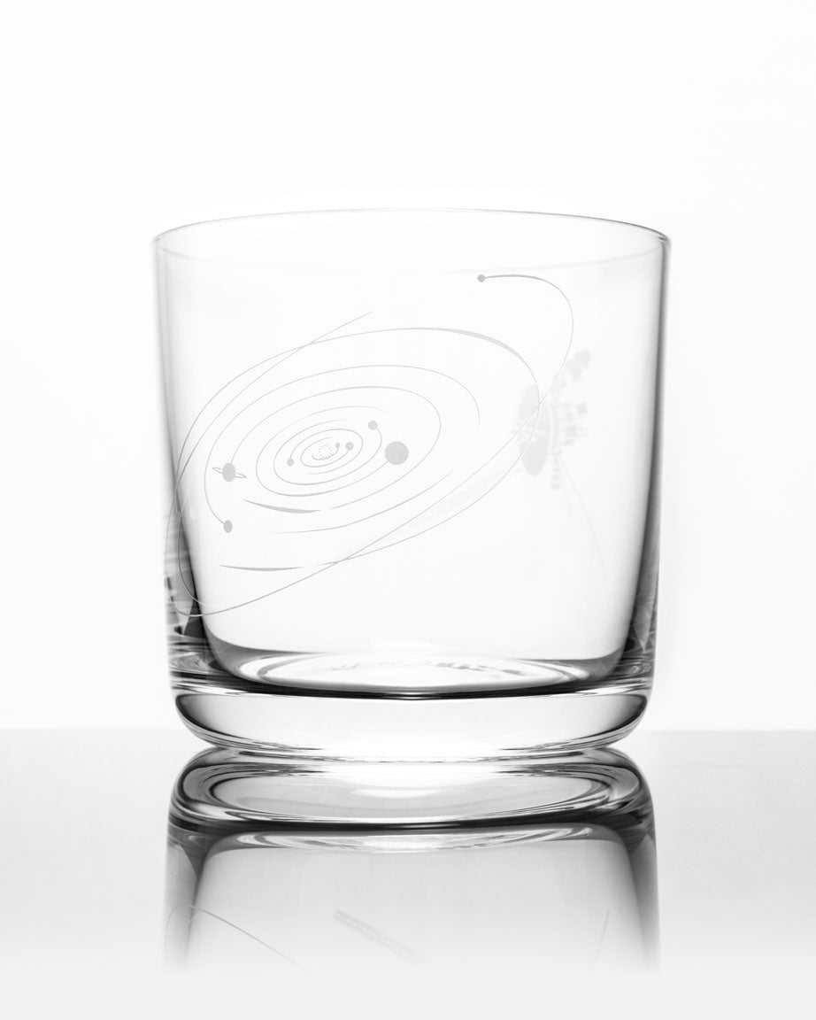 A Voyage to the Unknown Whiskey Glass with a spiral design on it by Cognitive Surplus.