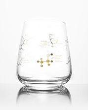 A SECONDS: Chemistry of Wine Glass with a gold design on it by Cognitive Surplus.
