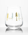 A Forest Giants Wine Glass with trees on it, made by Cognitive Surplus.