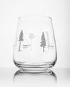 A Forest Giants Wine Glass with trees on it from Cognitive Surplus.
