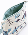 A zippered pouch with SECONDS: Retro Paleontology Pencil Bag by Cognitive Surplus on it.